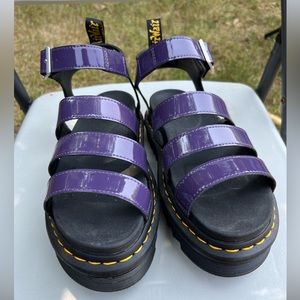 Purple vinyl doc marten sandals